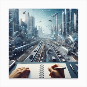 Futuristic City 44 Canvas Print