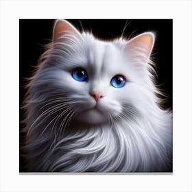White Cat With Blue Eyes 4 Canvas Print