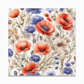 Cornflowers and Poppies Canvas Print