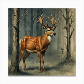 Deer In The Woods 21 Canvas Print