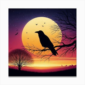 Crow In The Tree Canvas Print