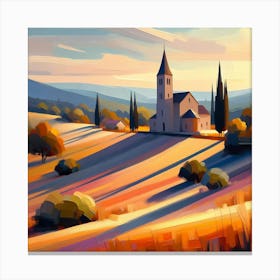 Tuscan Countryside Painting Canvas Print