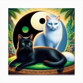 Yin Yang Cats 23 Canvas Print