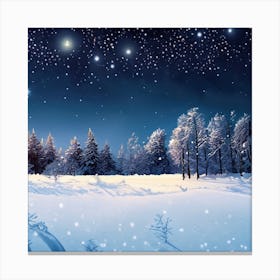 Winter Night Sky 1 Canvas Print