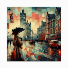 Abstract Art English lady in London 4 Canvas Print
