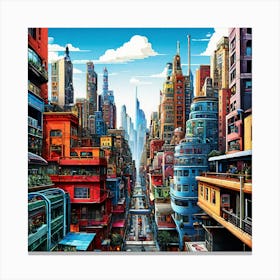 Futuristic Cityscape art print 1 Canvas Print