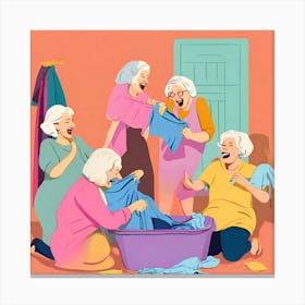 Old Women Laughing Canvas Print