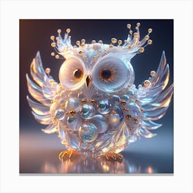 Owl made of glass 4 Canvas Print