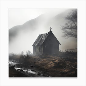 Church In The Fog Canvas Print