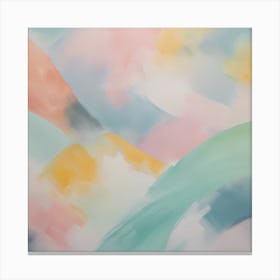 Pastel Colors Abstract Painting Canvas Print