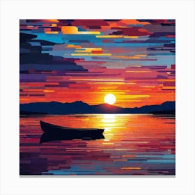 Sunset Boat 2 Canvas Print