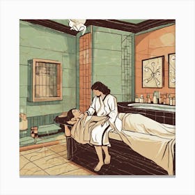 Woman Getting A Massage 1 Canvas Print