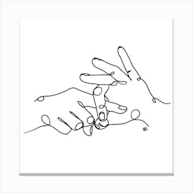 Sign Language Square Canvas Print