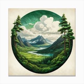 Landscape In A Circle Canvas Print
