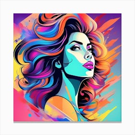 Woman A Fusion Of Watercolor And Comic Book Cartoon Styles Of A Dynamic Character Glan Art And Op (2) Canvas Print