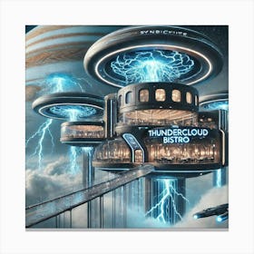 The Exterior Of A Luxurious Science Fiction Restau Canvas Print