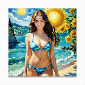 Girl In A Bikini iok Canvas Print