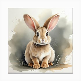 Rabbit Watercolor Painting 1 Canvas Print