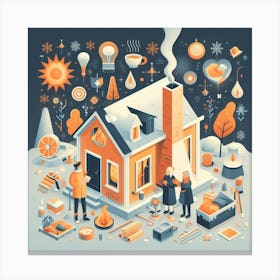 Illustration Of A House Canvas Print