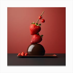 Strawbery And Choclate Art By Csaba Fikker012 Canvas Print