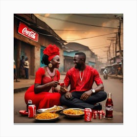 Coca Cola Couple Canvas Print