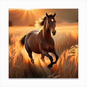 Horse Running In The Field 1 Canvas Print