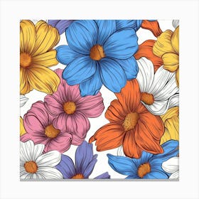 Seamless Floral Pattern 4 Canvas Print