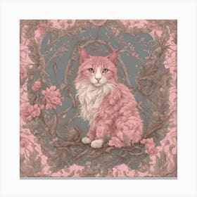 Pink Cat Art prints Canvas Print