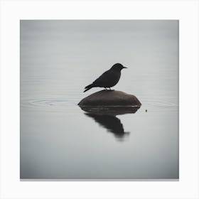 Bird On A Rock Canvas Print