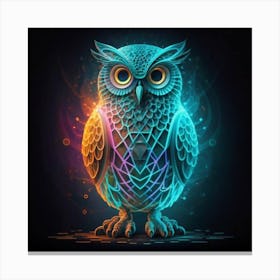 Neon Owl Canvas Print