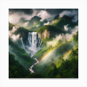 Rainbow In The Forest Canvas Print