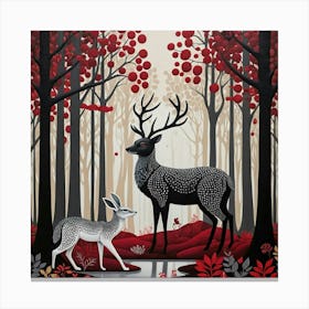 Deer In The Woods Canvas Print