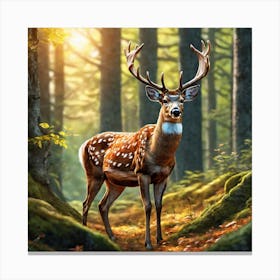 Deer In The Forest 125 Canvas Print