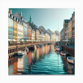 Canal In Copenhagen Canvas Print