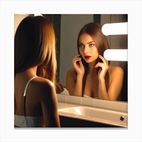 Beautiful Woman In Bathroom 1 Canvas Print