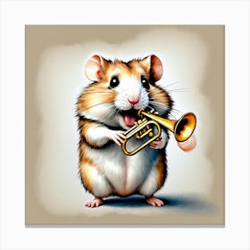 Hamster Playing Trumpet 1 Canvas Print