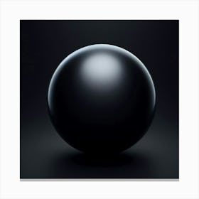 Black Sphere On A Black Background Canvas Print