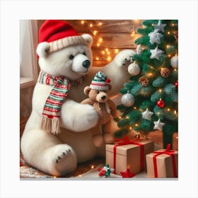 Christmas Teddy Bear Canvas Print