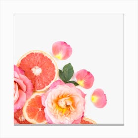 Roses And Grapefruits Canvas Print