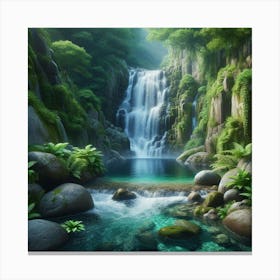 Waterfall In The Forest Canvas Print