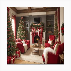 Christmas Living Room Canvas Print