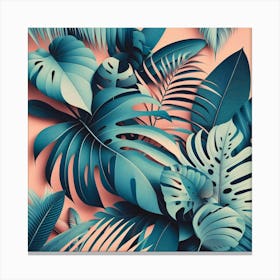 Aesthetic style, Abstraction with tropical leaf 5 Canvas Print