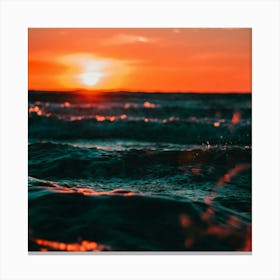 Sunset Over The Ocean Canvas Print