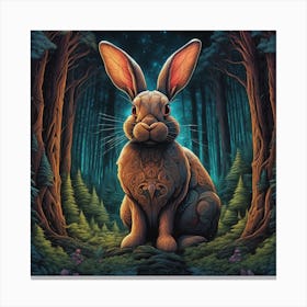 Rabbit In The Woods 38 Canvas Print