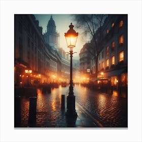 London Street At Night Canvas Print