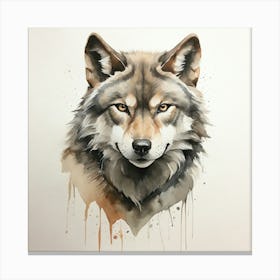 Default Create A Simple Watercolor Of A Wolf Using Neutral And 0 (1) Canvas Print