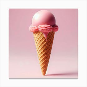 Pink Ice Cream Cone Canvas Print