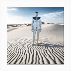 Futuristic Man In Desert 1 Canvas Print