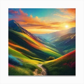 Sunset In The Mountains 34 Canvas Print