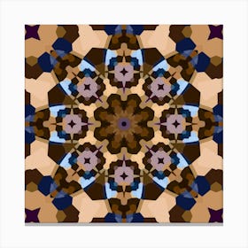 Mosaic Pattern Beige Flower Canvas Print